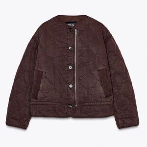 New With Tags Zara Women's Quilted Bomber Jacket in Brown